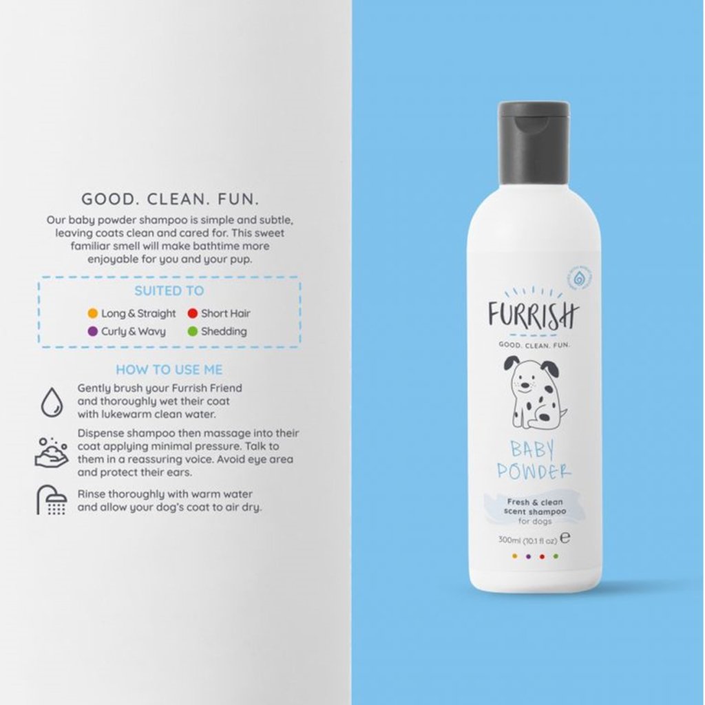 FURRISH BABY POWDER DOG SHAMPOO 300ml Yardlands